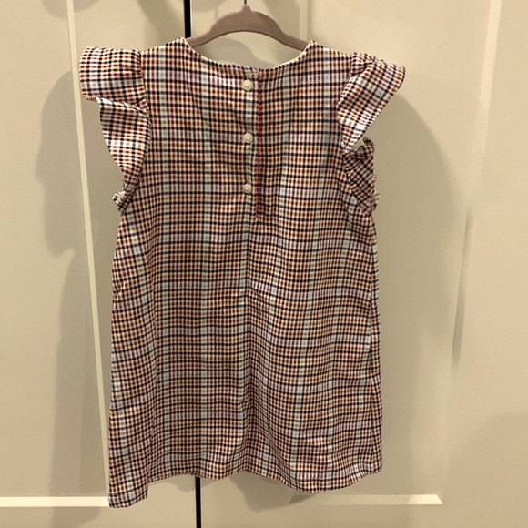 Janie & Jack plaid dress with ruffle shoulders. - Picture 3 of 4
